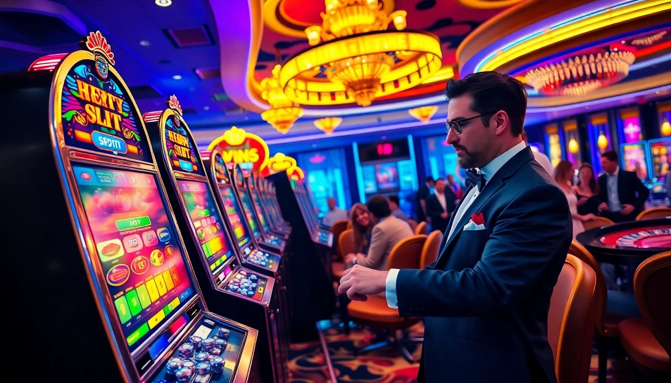 Playing the latest nama nama situs judi slot online with excitement and winning potential at a luxurious casino.