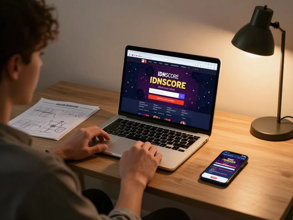 IDNSCORE online gaming session with a player engaged in digital casino gaming at home