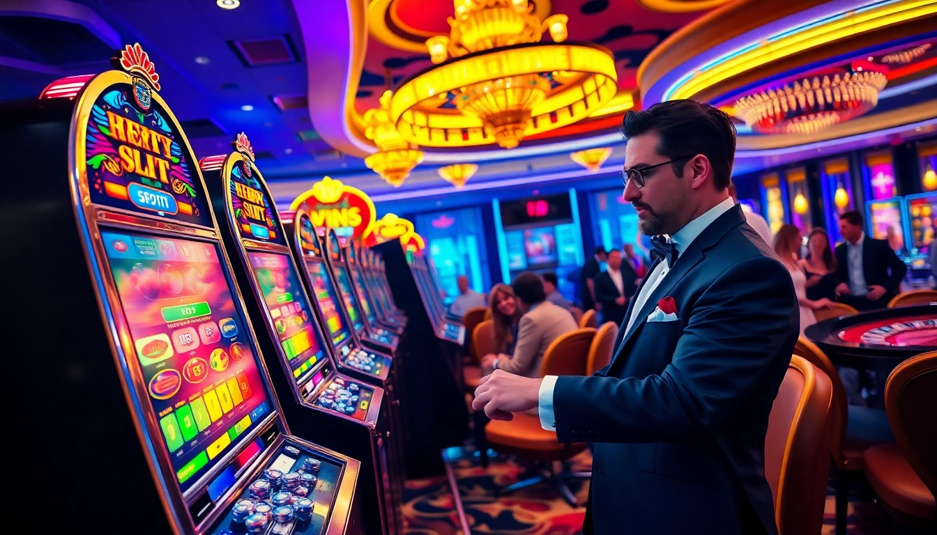 Playing the latest nama nama situs judi slot online with excitement and winning potential at a luxurious casino.