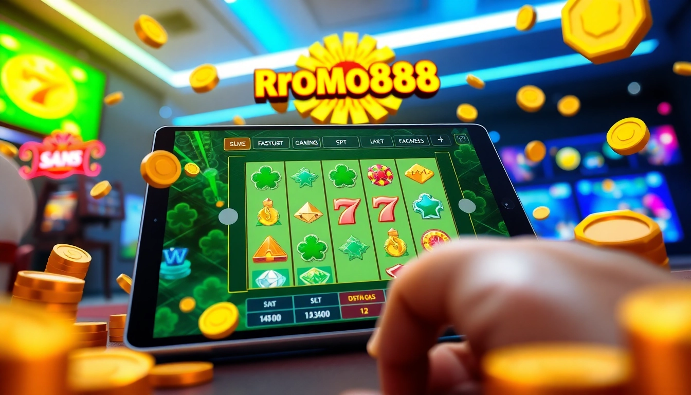 BROMO888 slot game interface showcasing vibrant graphics and interactive features for an engaging user experience.