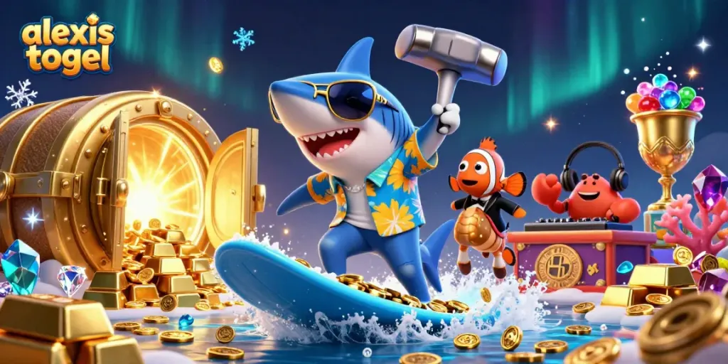Gambaran ilustrasi 3D "alexis togel" yang menggambarkan karakter ikonik di dunia perjudian yang penuh warna dan keceriaan.