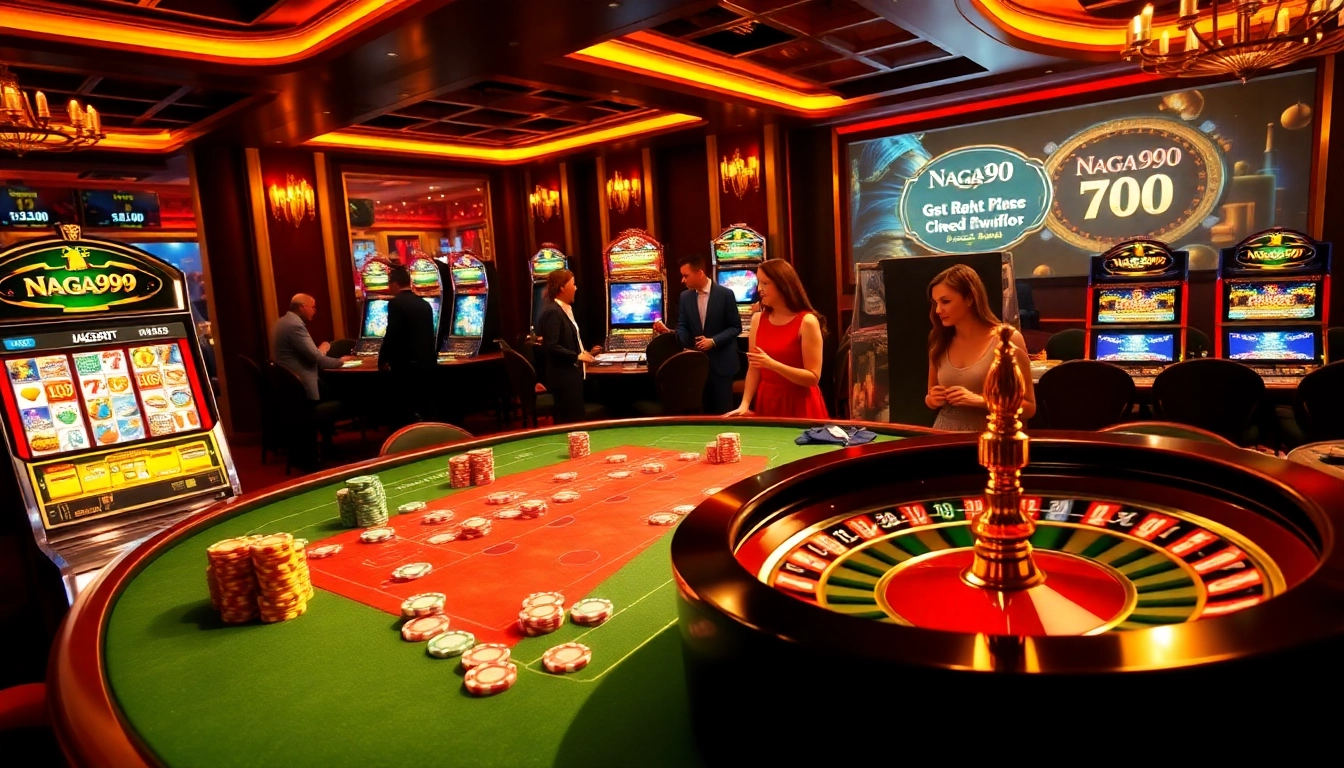 Naga99 players winning big at a thrilling casino table with vibrant chips and cards.