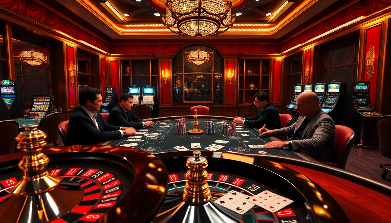 High-stakes poker action at https://go8.live/ with luxurious chips and cards on a casino table