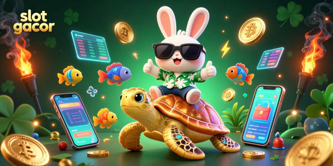 Slot gacor menampilkan kelinci beruntung dengan kacamata sambil bersenandung, memberikan akses mudah ke permainan slot.