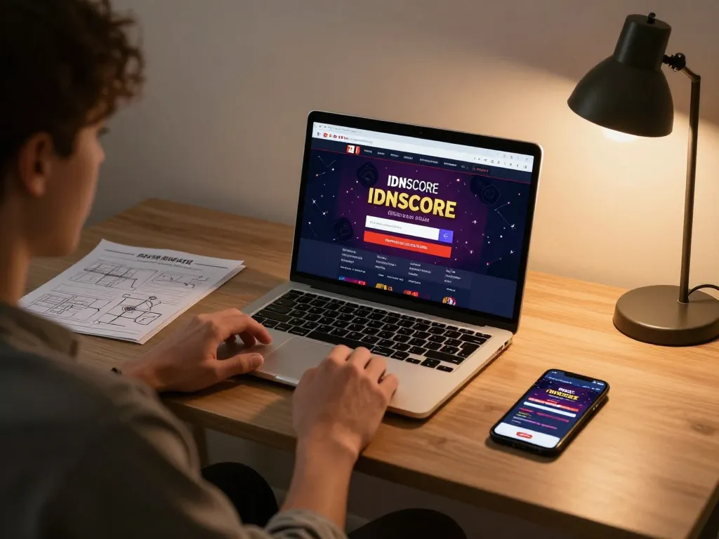 IDNSCORE online gaming session with a player engaged in digital casino gaming at home
