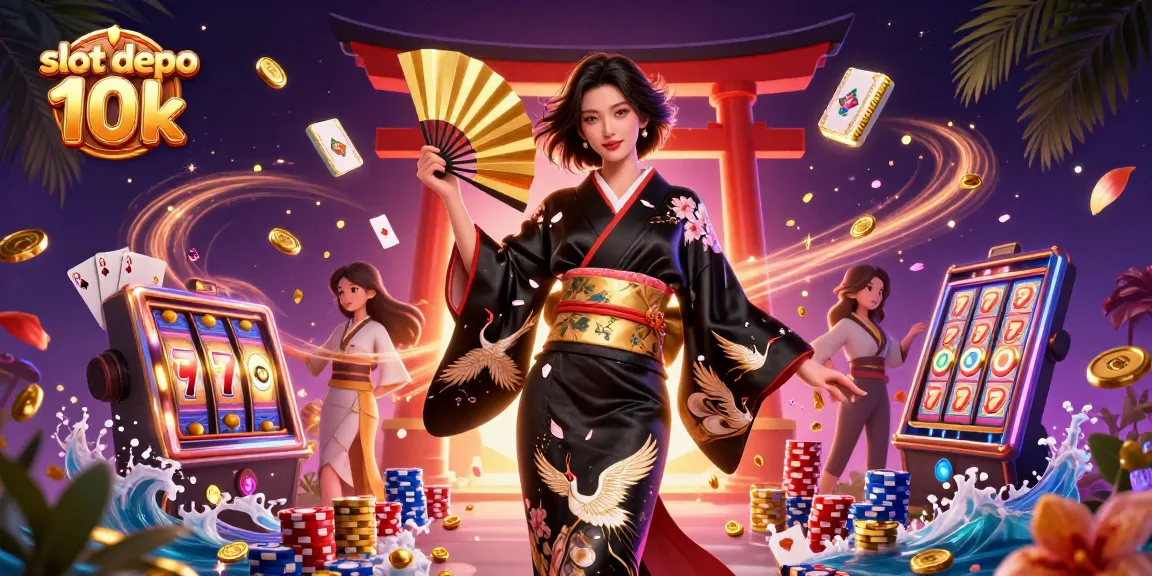 Experience thrilling gameplay with slot depo 10k featuring a vibrant casino scene of spinning reels and winnings.
