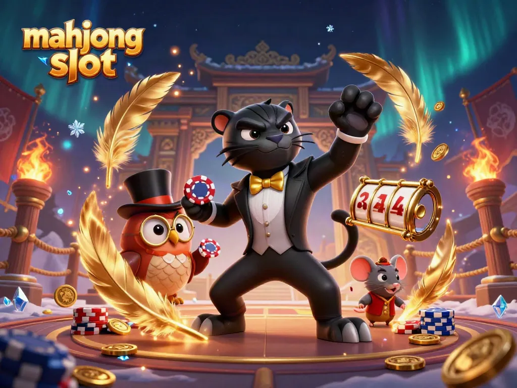 Gambarlah mahjong slot dengan karakter kartun 3D yang elegan dan permainan yang seru dalam suasana kasino.