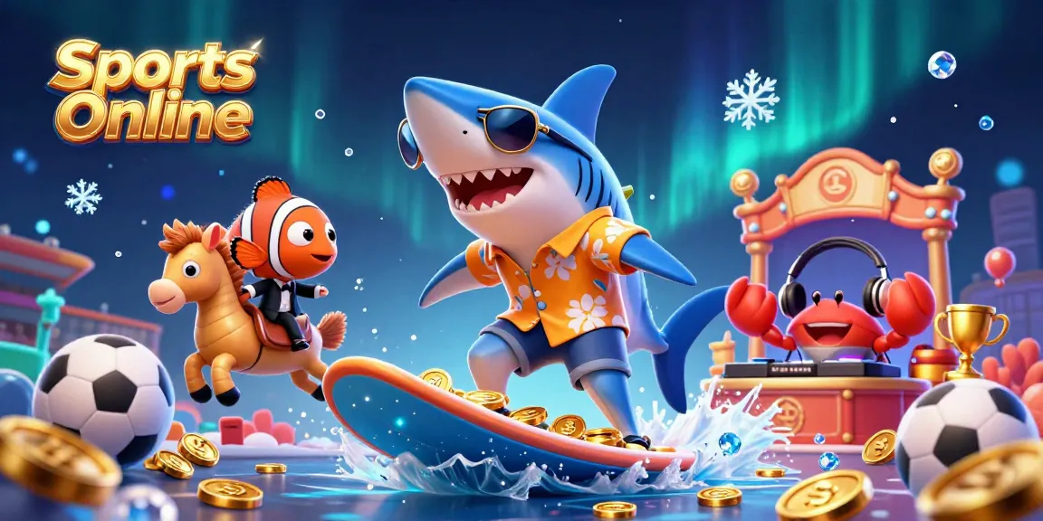 Bet on Sports Online with a vibrant illustration showcasing fun elements of a casino experience.