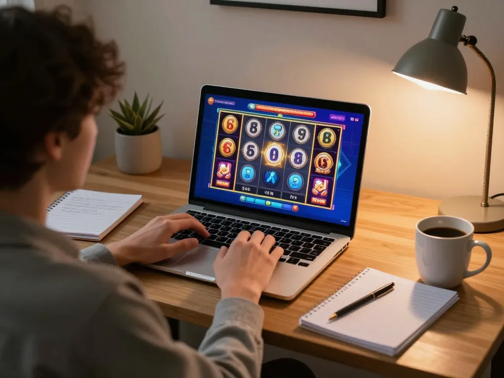 Engaged in slot thailand gameplay, a player analyses winning strategies at home