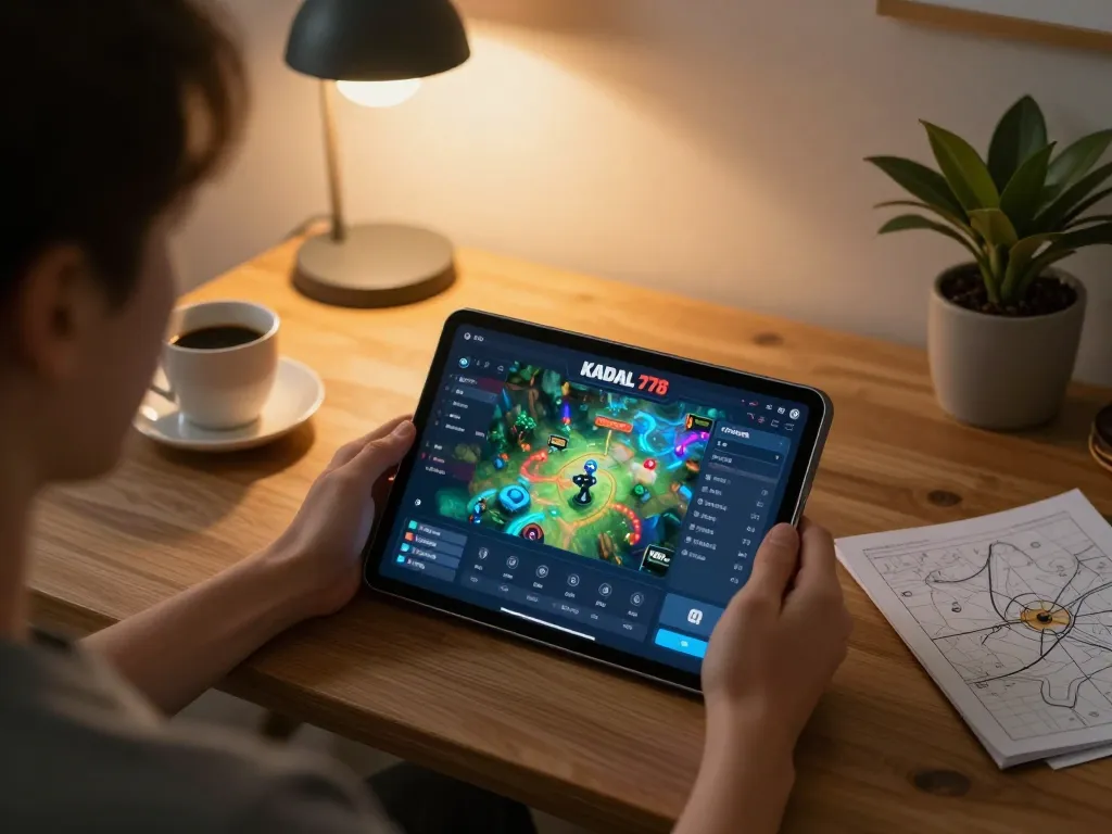 KADAL 778 gameplay in action on a tablet in cozy home setup, showcasing interactive gaming features.
