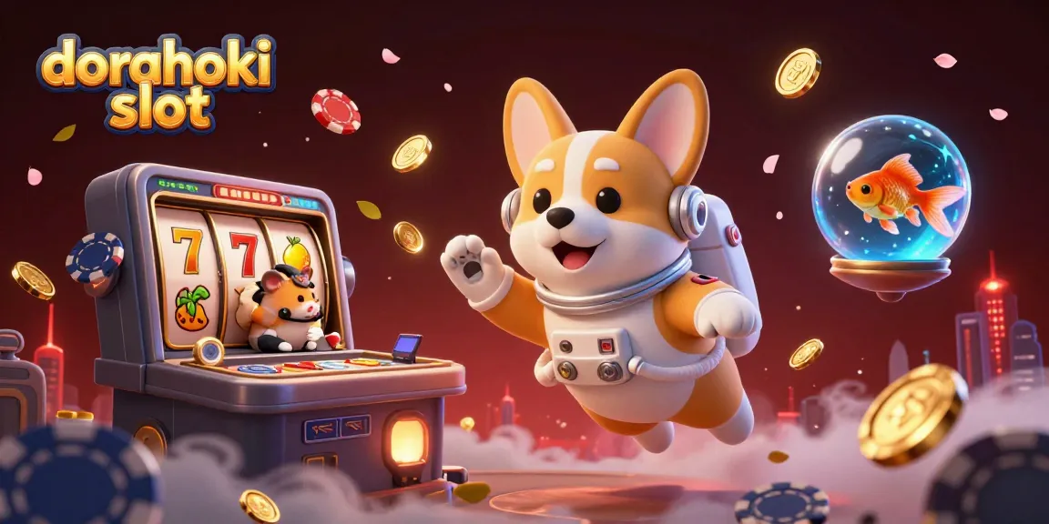 Gambarlah dorahoki slot dalam ilustrasi kasino luar angkasa yang penuh aksi dan elemen permainan.