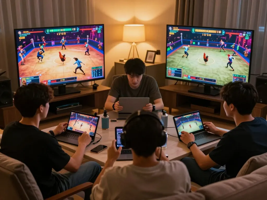 Engaging live betting on đá gà trực tiếp bên thomo featuring intense matches on screens in a lively environment.