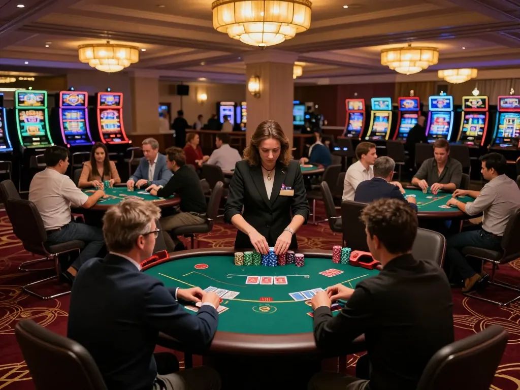 Dynamic scene showcasing players engaged in LGOLUX LOGIN poker games at an upscale casino, highlighting strategic gameplay and vibrant atmosphere.