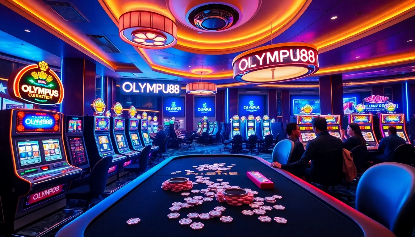 Experience the thrill of OLYMPUS88 slots with vibrant gaming visuals and exciting casino elements.