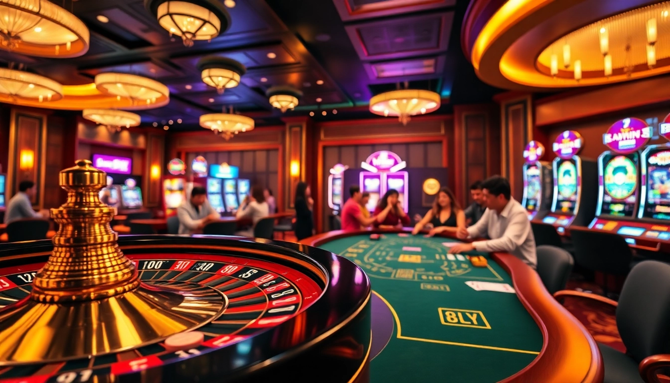 Experience thrilling gameplay at 78winn.co with vibrant casino tables and excited players.
