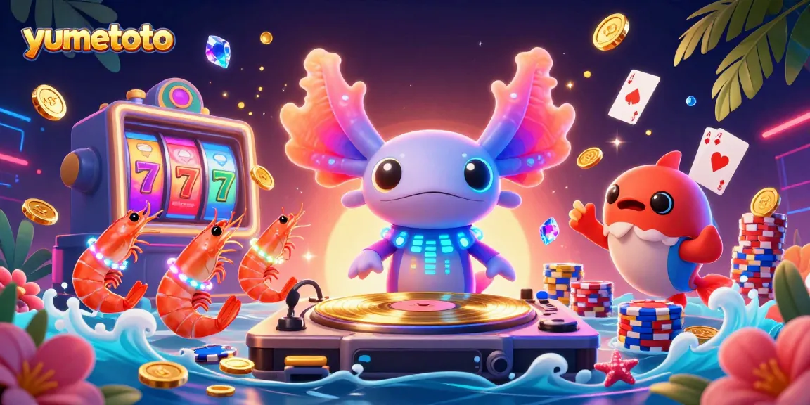 Experience excitement at yumetoto with vibrant slot machines and colorful casino elements.