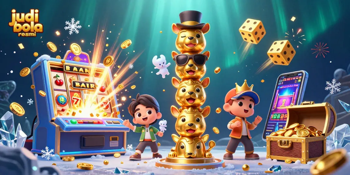 Engage in judi bola resmi with vibrant 3D casino-themed illustration showcasing dynamic game elements and winning opportunities.