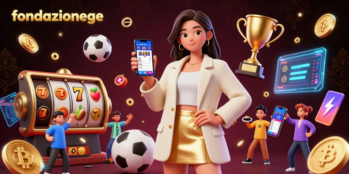 Experience winning strategies with fondazionege in this vibrant casino illustration showcasing sports betting excitement.