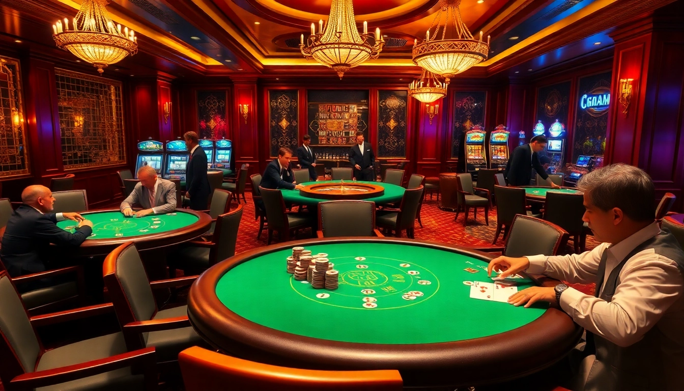 Engaged players enjoying a high-stakes poker game at a luxurious go 88 casino.