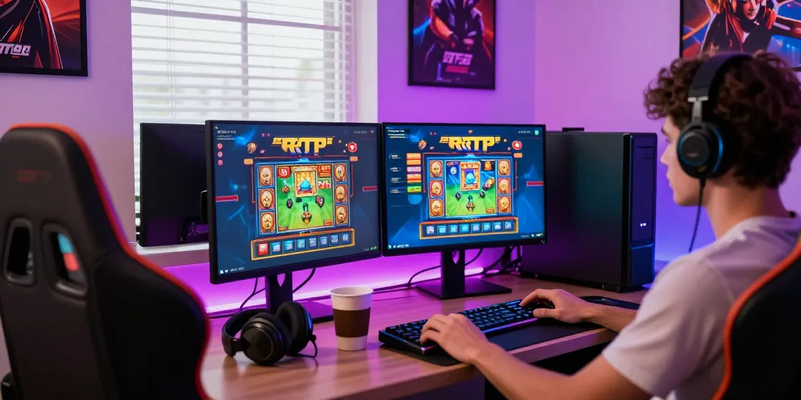 Pengaturan permainan slot online dengan antarmuka RTP yang menarik dan lingkungan cerah.