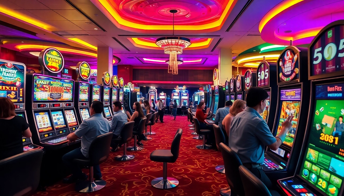 Menangi situs slot gacor dengan mesin slot yang cerah dan pemain bersemangat.