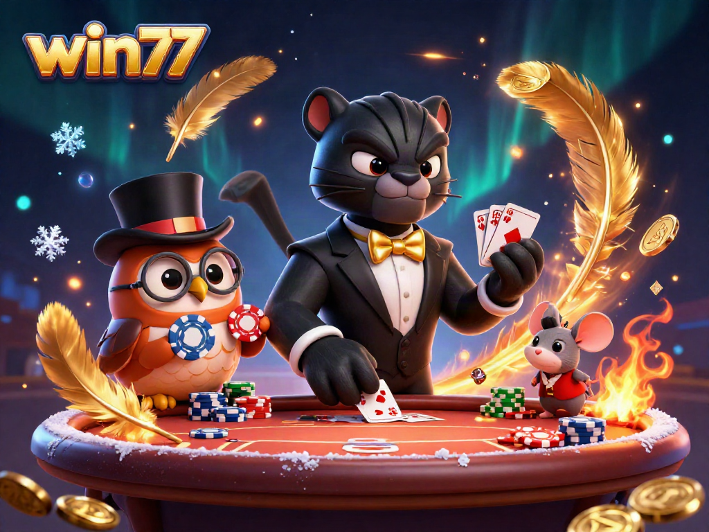 Mengalahkan meja poker di win77 dengan panther, burung hantu, dan tikus keberuntungan.