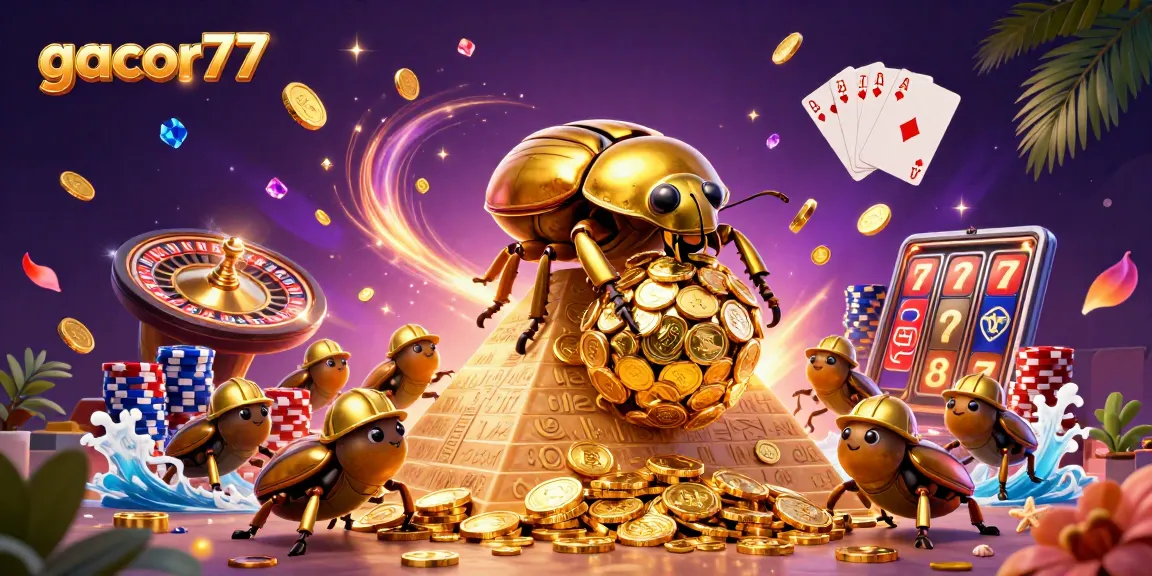 Gambel gacor77 menang dengan karakter 3D menarik dalam ilustrasi kasino yang kaya detail.