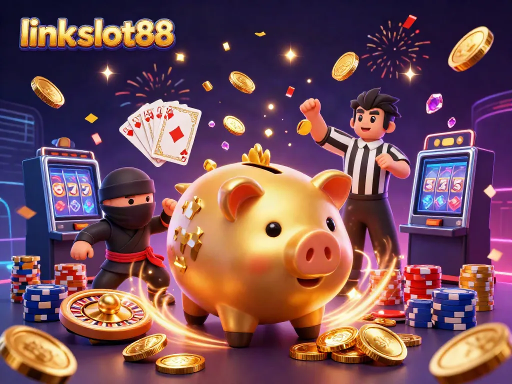 Experience thrilling wins with link slot88 as a golden piggy bank sumo wrestler dominates the casino!