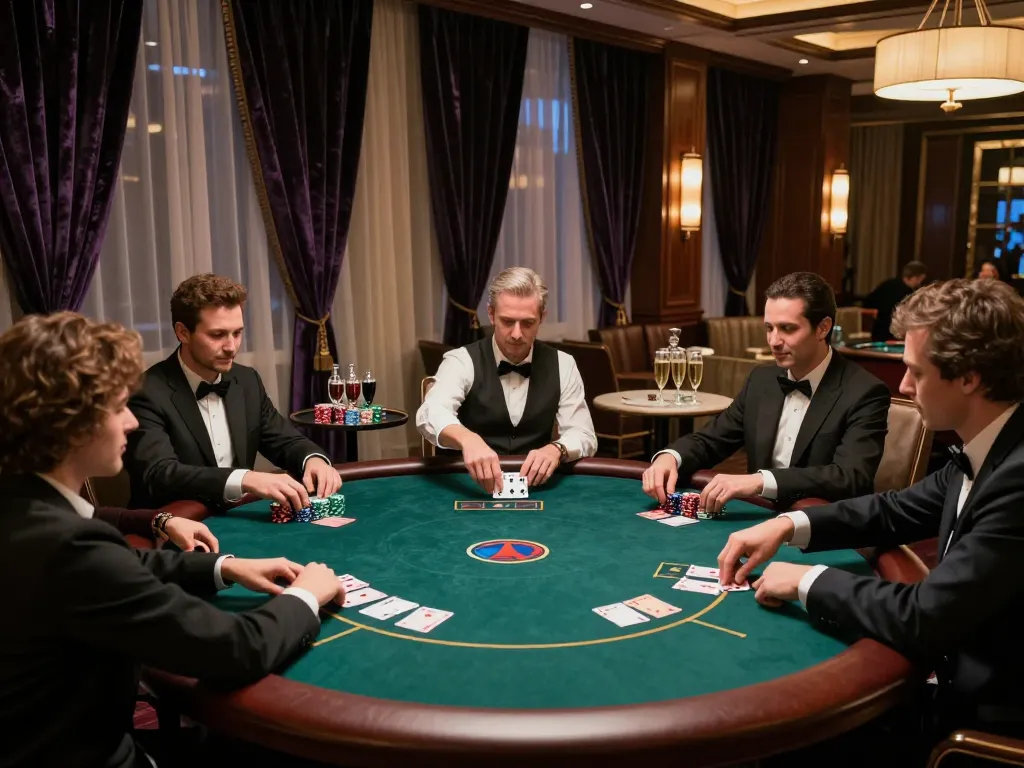 RIK VIP poker players celebrating a win during an upscale casino game night