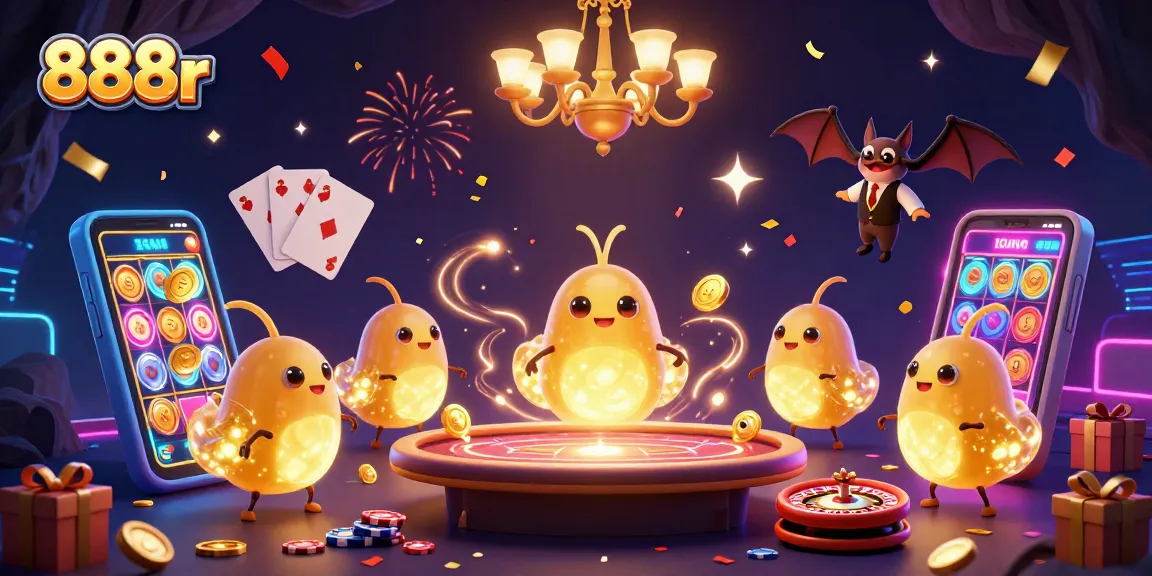 Win exciting prizes at 888r's vibrant casino with glowing glowworms, a bat dealer, and engaging games.