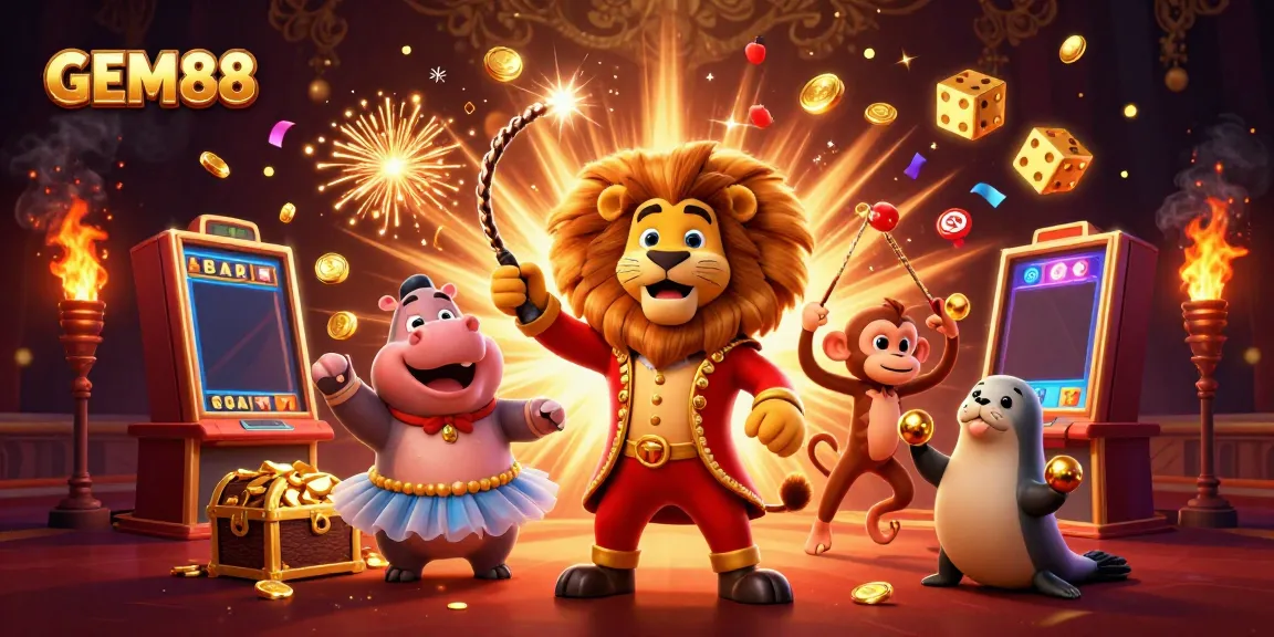 Experience thrilling jackpots at GEM88 with vibrant characters and dynamic casino elements.