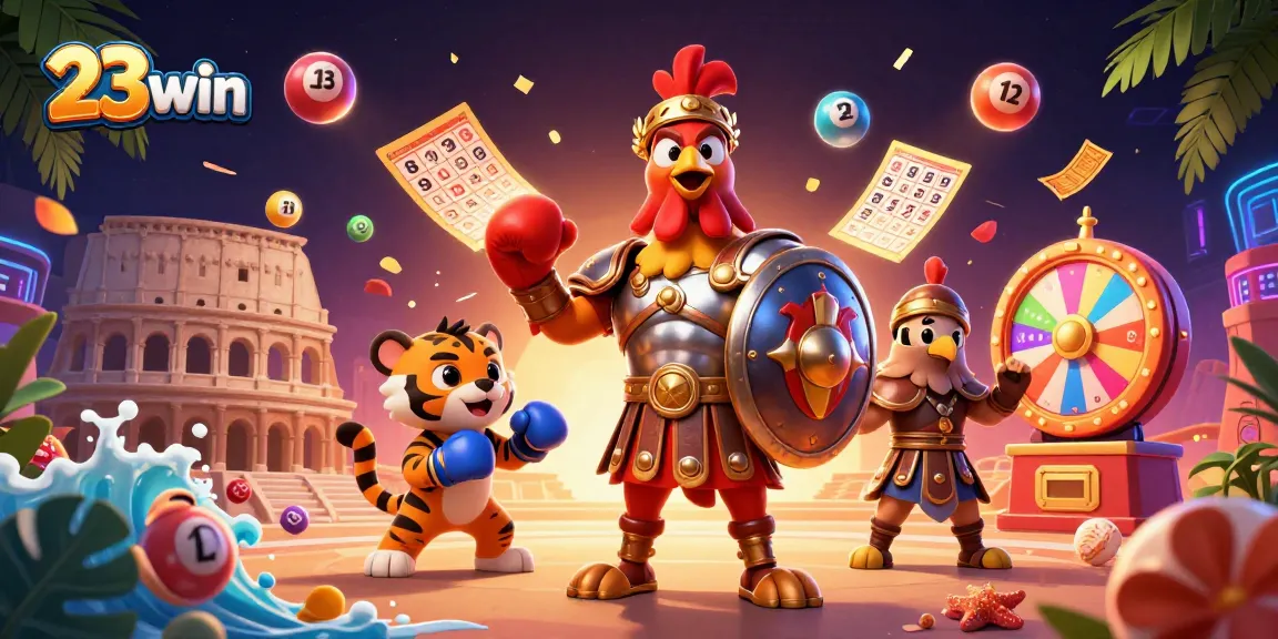 Experience thrilling gaming at 23win with a vibrant scene of diverse casino elements.