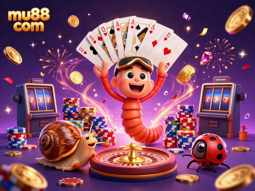 Experience the thrill of mu88 com with vibrant casino elements and animated characters in a dynamic gaming scene.