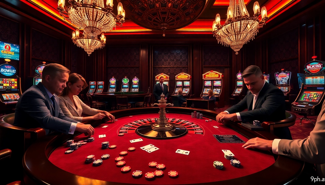 Experience thrilling gameplay at 9ph.art with vibrant casino settings and dynamic betting activities.