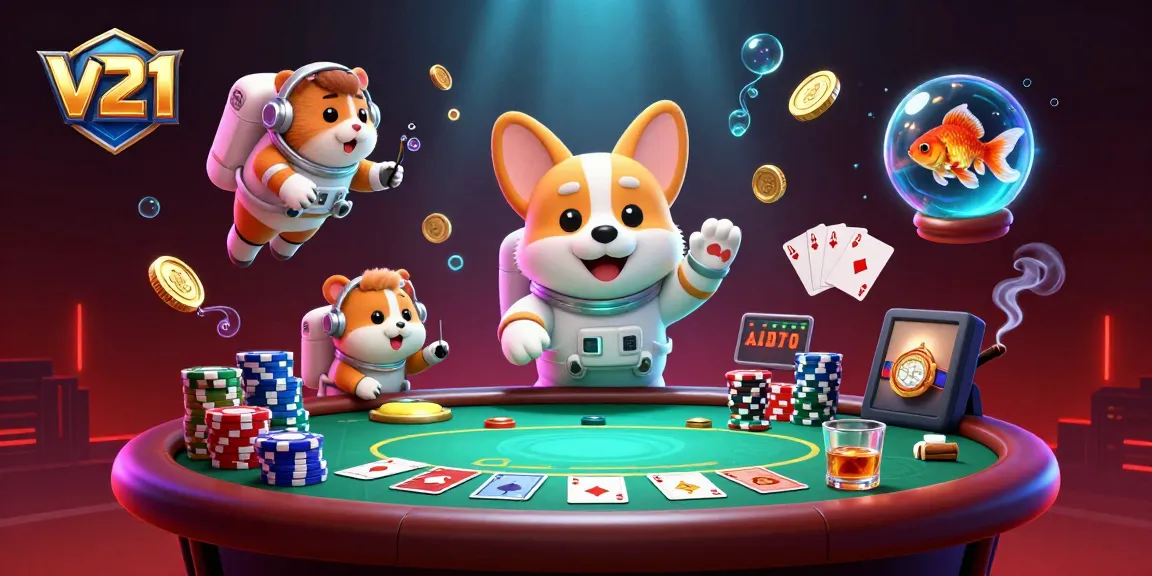 V21 mengungkapkan momen seru dengan corgi astronot bermain poker di luar angkasa bersama karakter menarik lainnya.