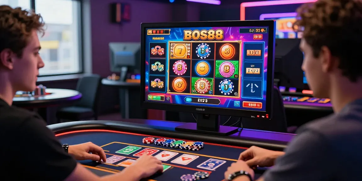 Pengguna sedang Login BOS88 untuk bermain game kasino online dengan suasana yang menyenangkan.