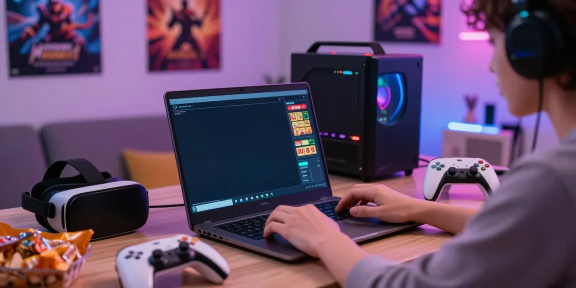 Pengalaman bermain dewitogel di rumah dengan laptop dan aksesori gaming yang menarik.