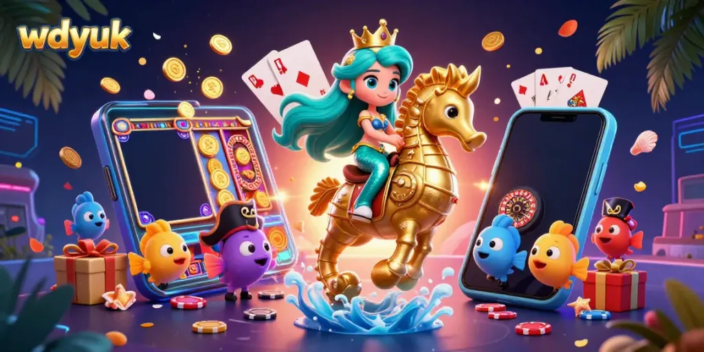 Engage in exciting gaming adventures with wdyuk featuring vibrant mermaid-themed casino art.