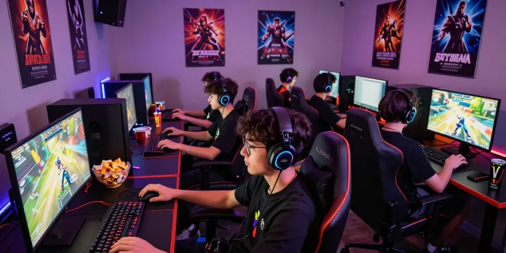 Situasi permainan Kediritoto dengan gamer muda fokus pada layar dan suasana cerah.