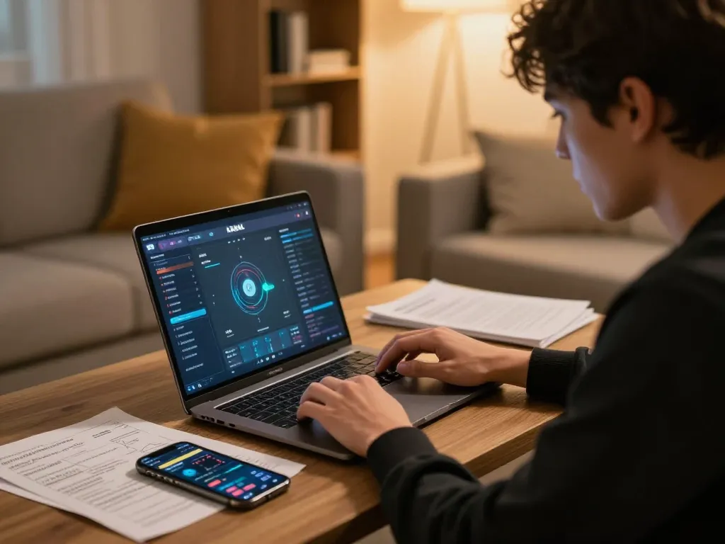 KADAL 778 online gaming scene with a player strategizing in a cozy setup.