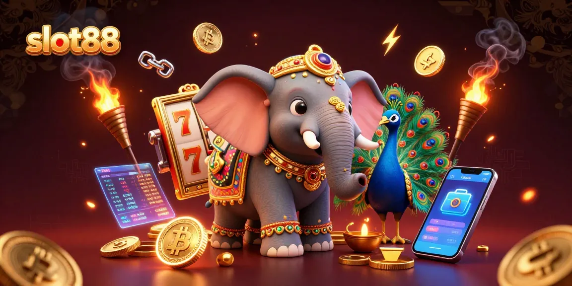 Sensasi bermain slot88 dengan simbol keberuntungan di tengah kemewahan kasino.