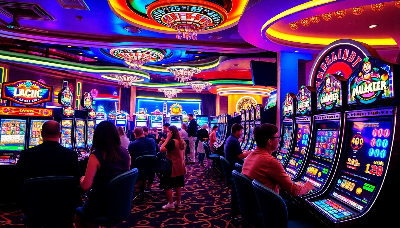 Slot gacor machines attract eager players in a vibrant casino atmosphere.
