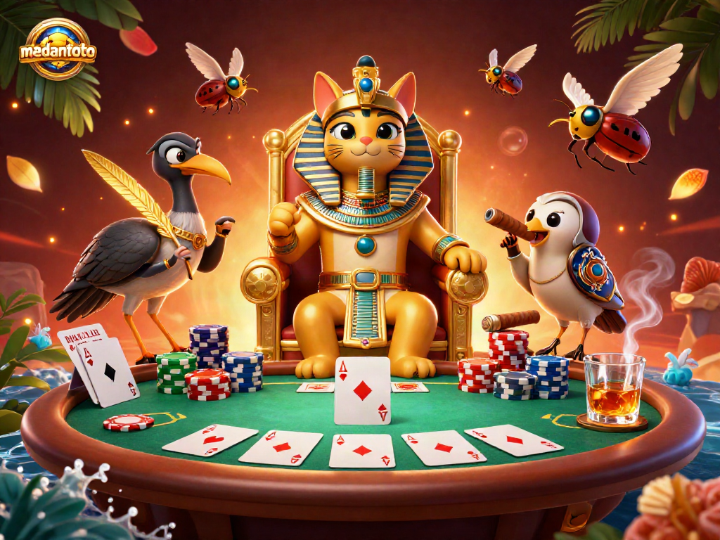Medantoto menawarkan pengalaman mendebarkan di dunia permainan kasino dengan taruhan poker dan chip berwarna-warni.