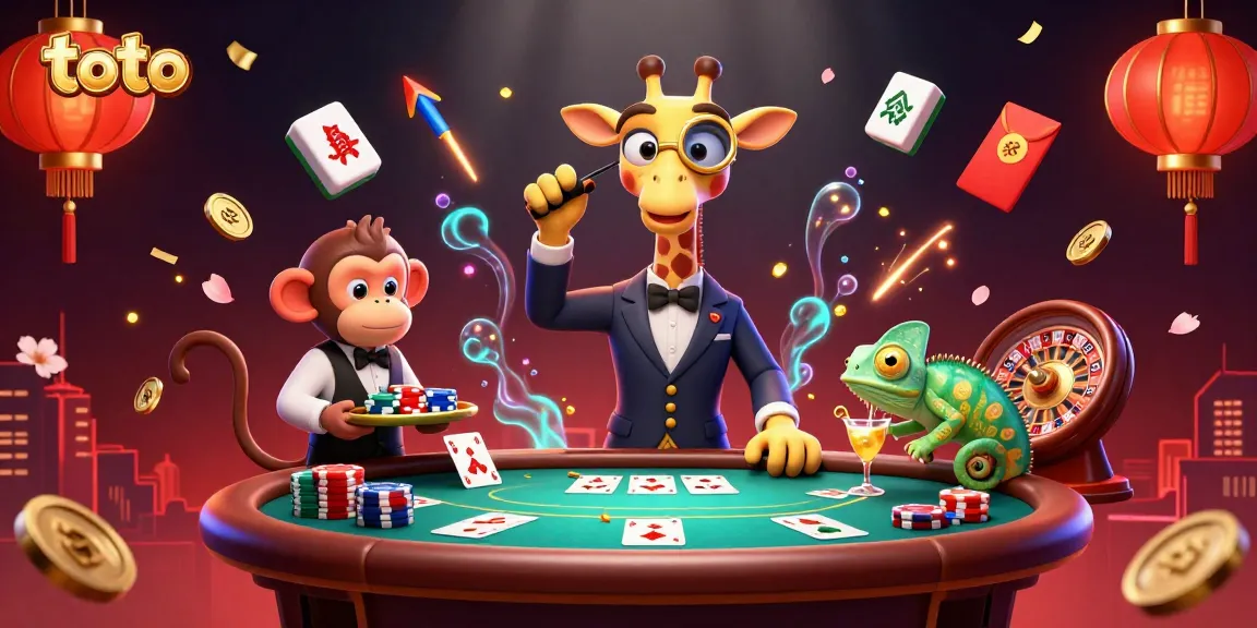 Gambarlah toto dengan jerapah dan valet bermain poker di meja VIP penuh hiasan menarik.