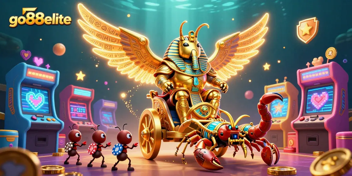 Experience the excitement at go88elite with our golden beetle and scorpion chariot, capturing dynamic casino adventures!