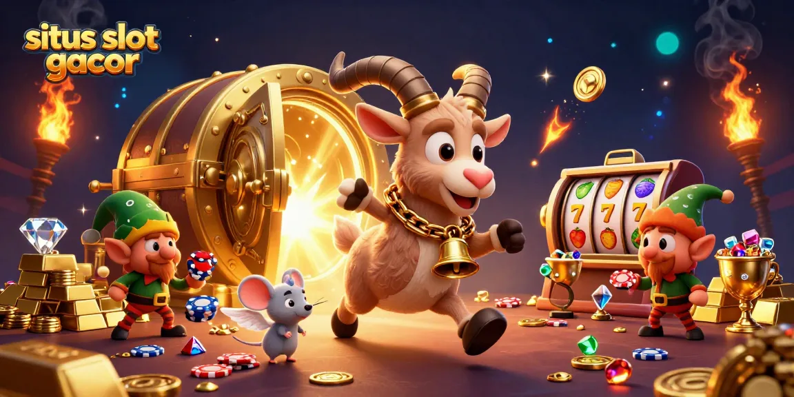 Spin the reels with excitement at situs slot gacor, where cartoon characters come alive in a vibrant casino scene.