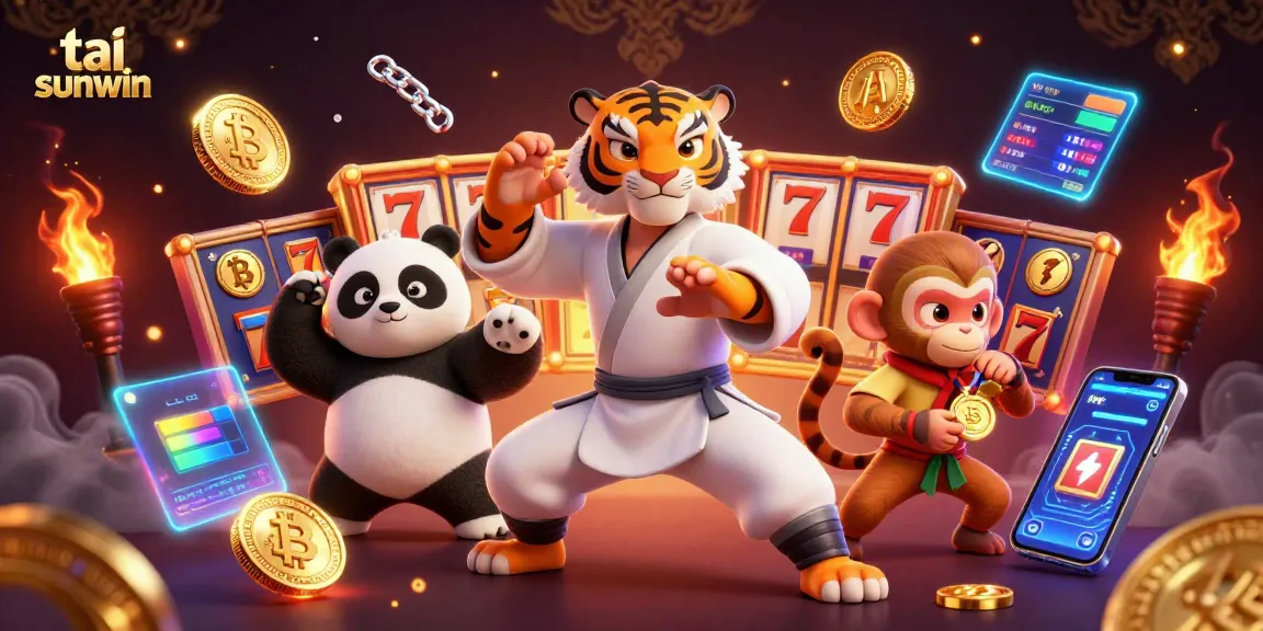 Experience tai sunwin with thrilling slot jackpots and rich casino elements in this vibrant illustration.