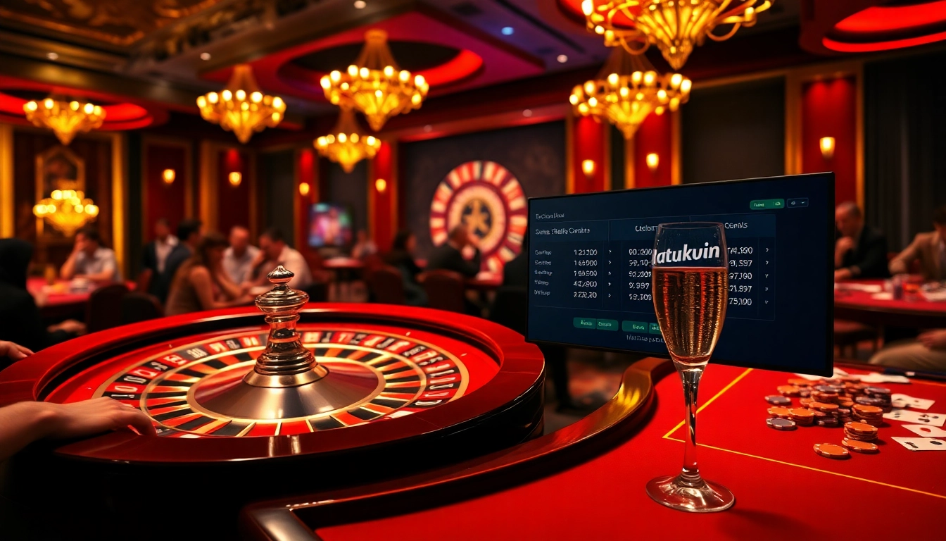 Rasakan sensasi taruhan tinggi dengan Datukwin di meja kasino mewah dan permainan roulette yang meriah.