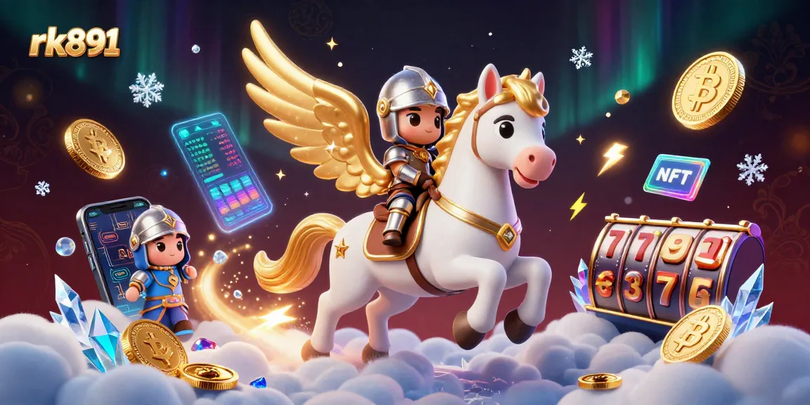 Experience thrilling action at rk891 with a mystical horse, armored knight, and vibrant casino elements.