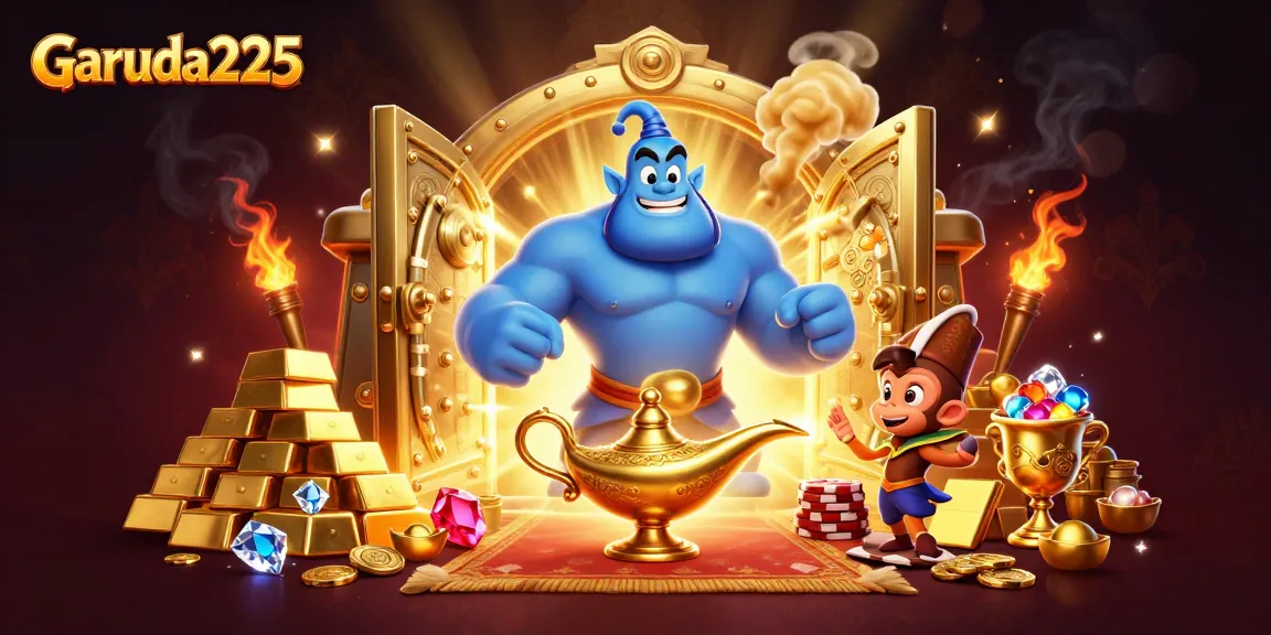 Engage with Garuda225's thrilling casino experience featuring vibrant characters and treasures.